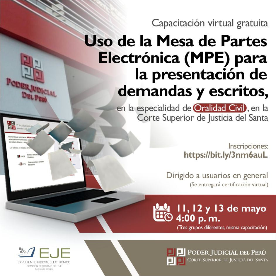 USO DE LA MESA DE PARTES ELECTRÃ“NICA DE LA ESPECIALIDAD DE ORALIDAD CIVIL