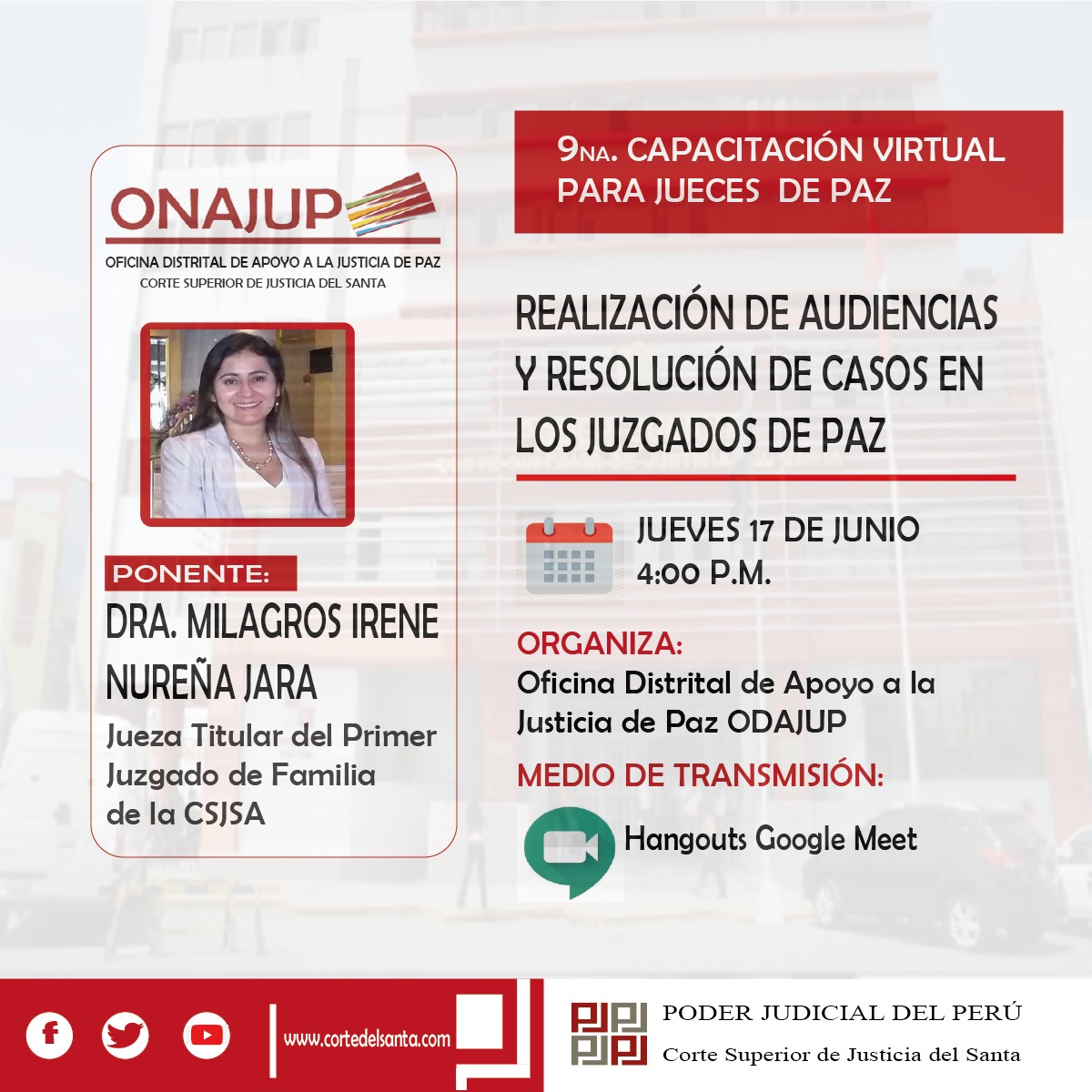 REALIZACIÃ“N DE AUDIENCIAS Y RESOLUCIÃ“N DE CASOS EN LOS JUZGADOS DE PAZ