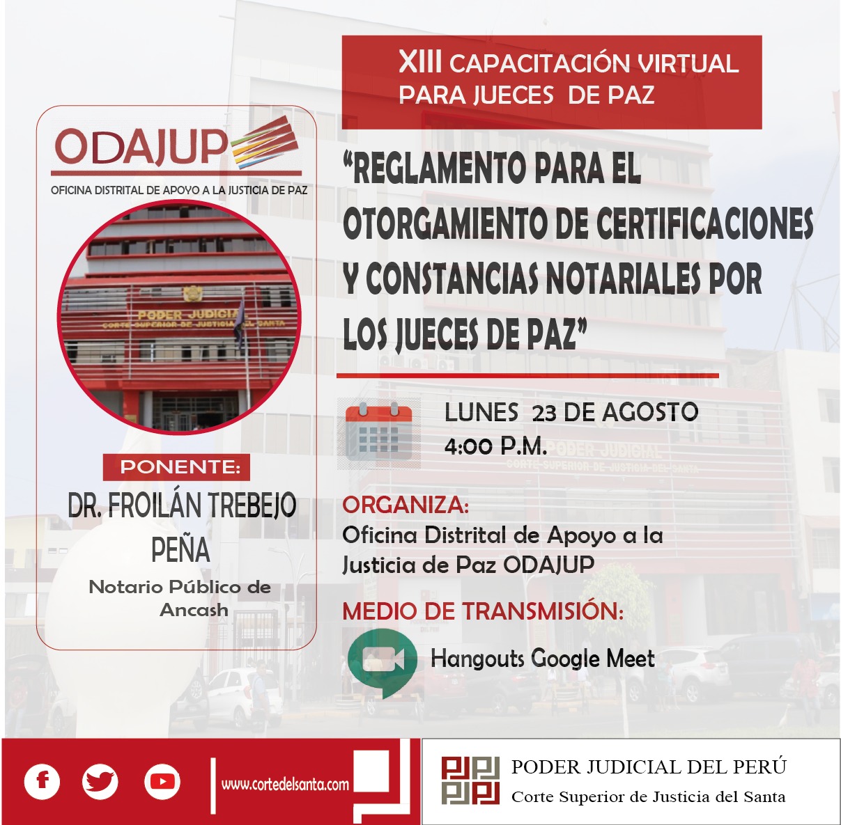 REGLAMENTO PARA EL OTORGAMIENTO DE CERTIFICACIONES Y CONSTANCIAS NOTARIALES POR LOS JUECES DE PAZ