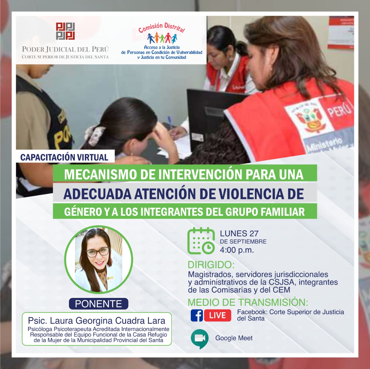 MECANISMO DE INTERVENCIÃ“N PARA UNA ADECUADA ATENCIÃ“N DE VIOLENCIA DE GÃ‰NERO Y A LOS INTEGRANTES DEL GRUPO FAMILIAR 