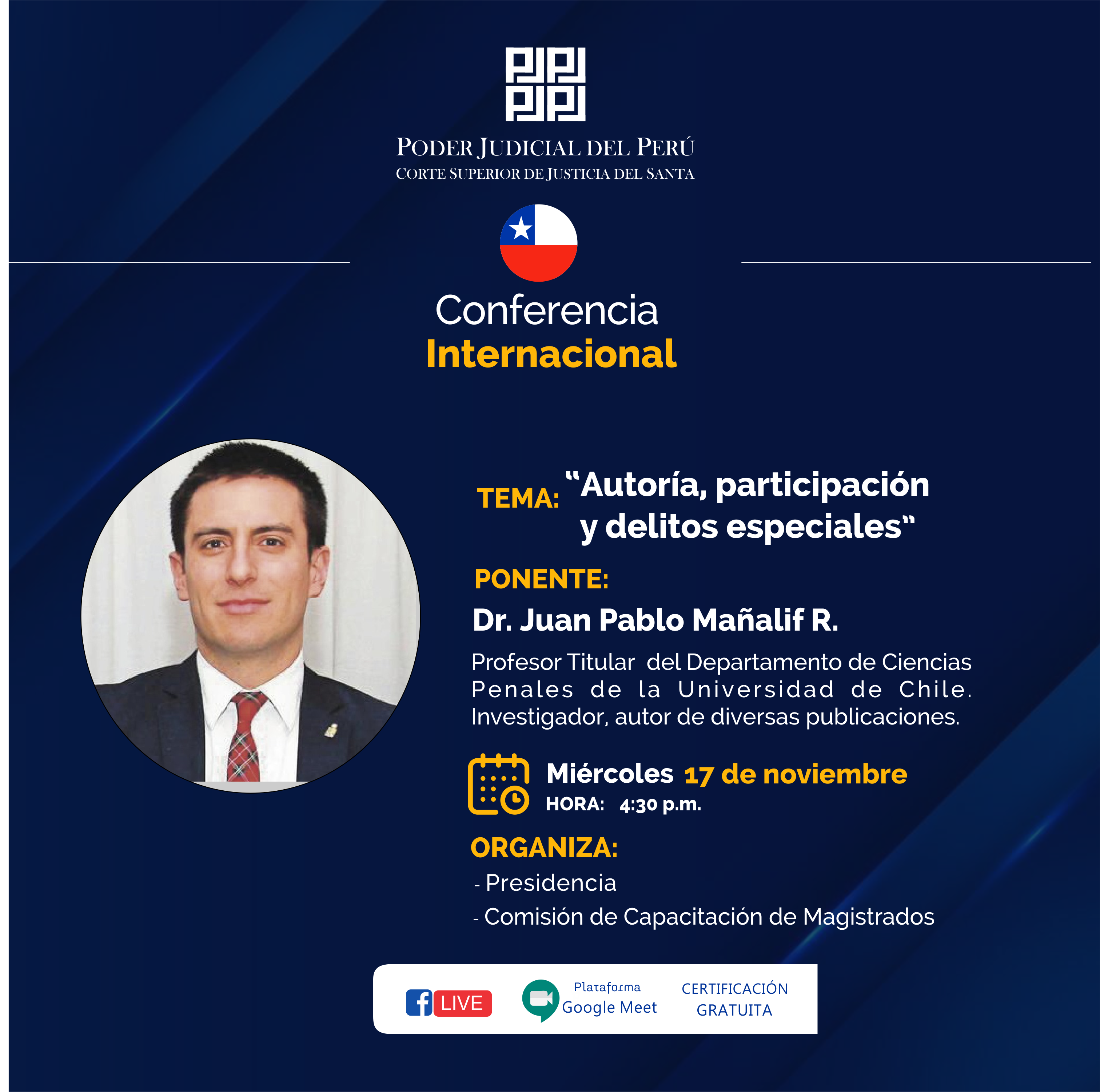 CONFERENCIA INTERNACIONAL AUTORÃA, PARTICIPACIÃ“N Y DELITOS ESPECIALES