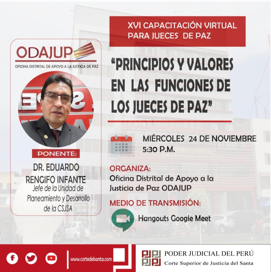 PRINCIPIOS Y VALORES EN LAS FUNCIONES DE LOS JUECES DE PAZ