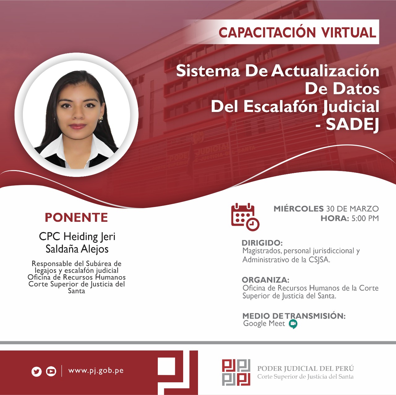 SISTEMA DE ACTUALIZACIÃ“N DE DATOS DEL ESCALAFÃ“N JUDICIAL - SADEJ