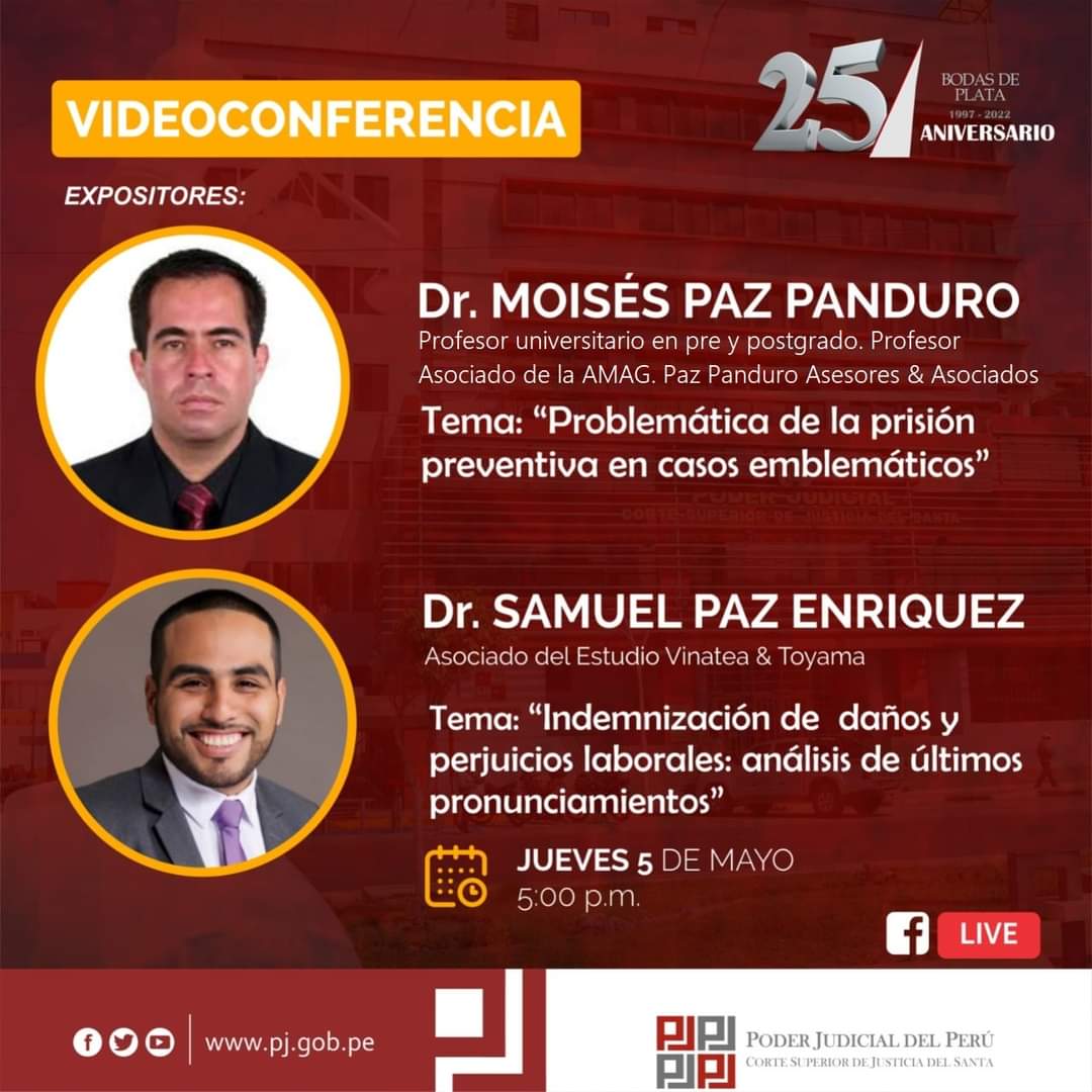 Tema 01: ProblemÃ¡tica de la PrisiÃ³n Preventiva en casos EmblemÃ¡ticos, y Tema 02: IndemnizaciÃ³n de DaÃ±os y Perjuicios Laborales: AnÃ¡lisis de Ãšltimos Pronunciamientos