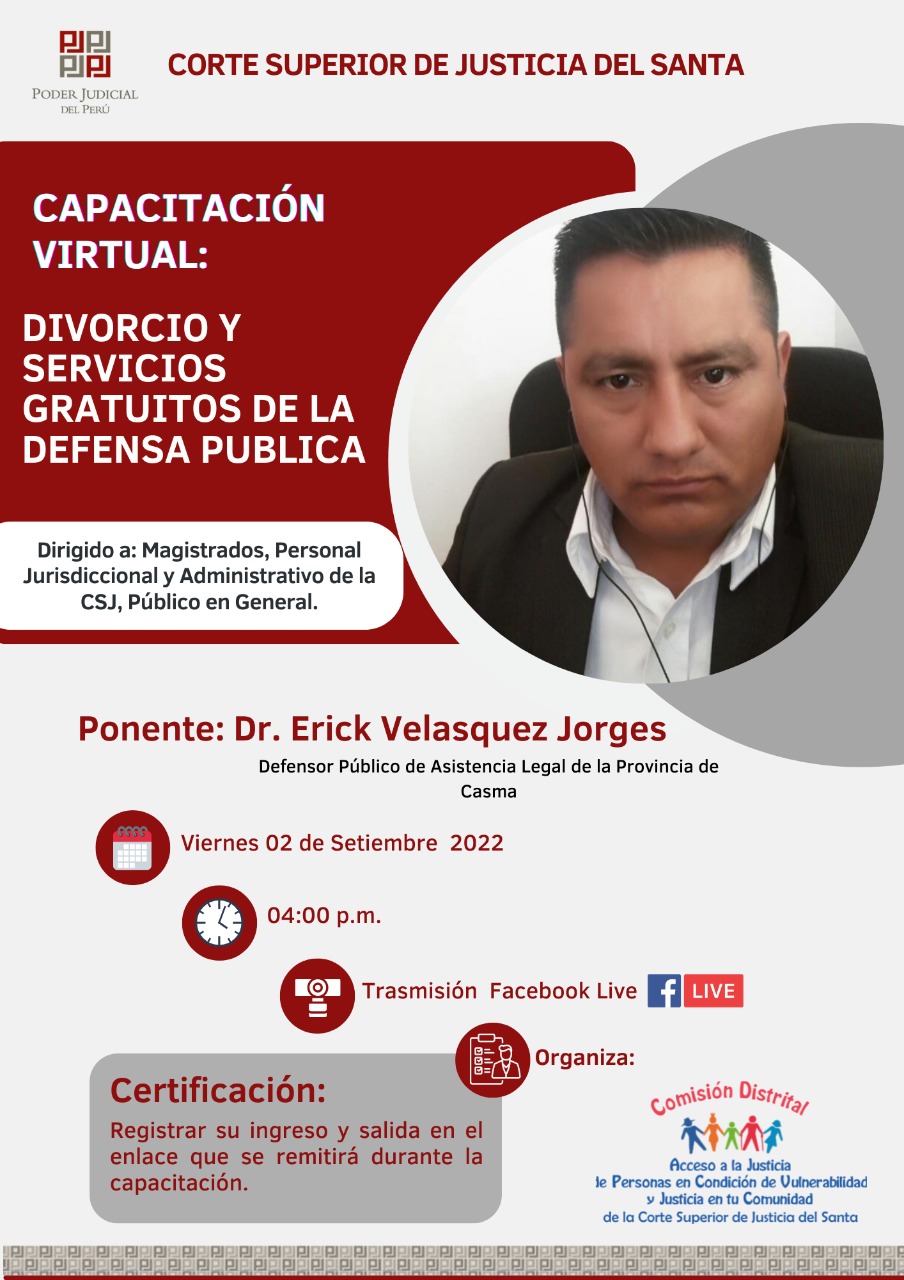 DIVORCIO Y SERVICIOS GRATUITOS DE LA DEFENSA PUBLICA