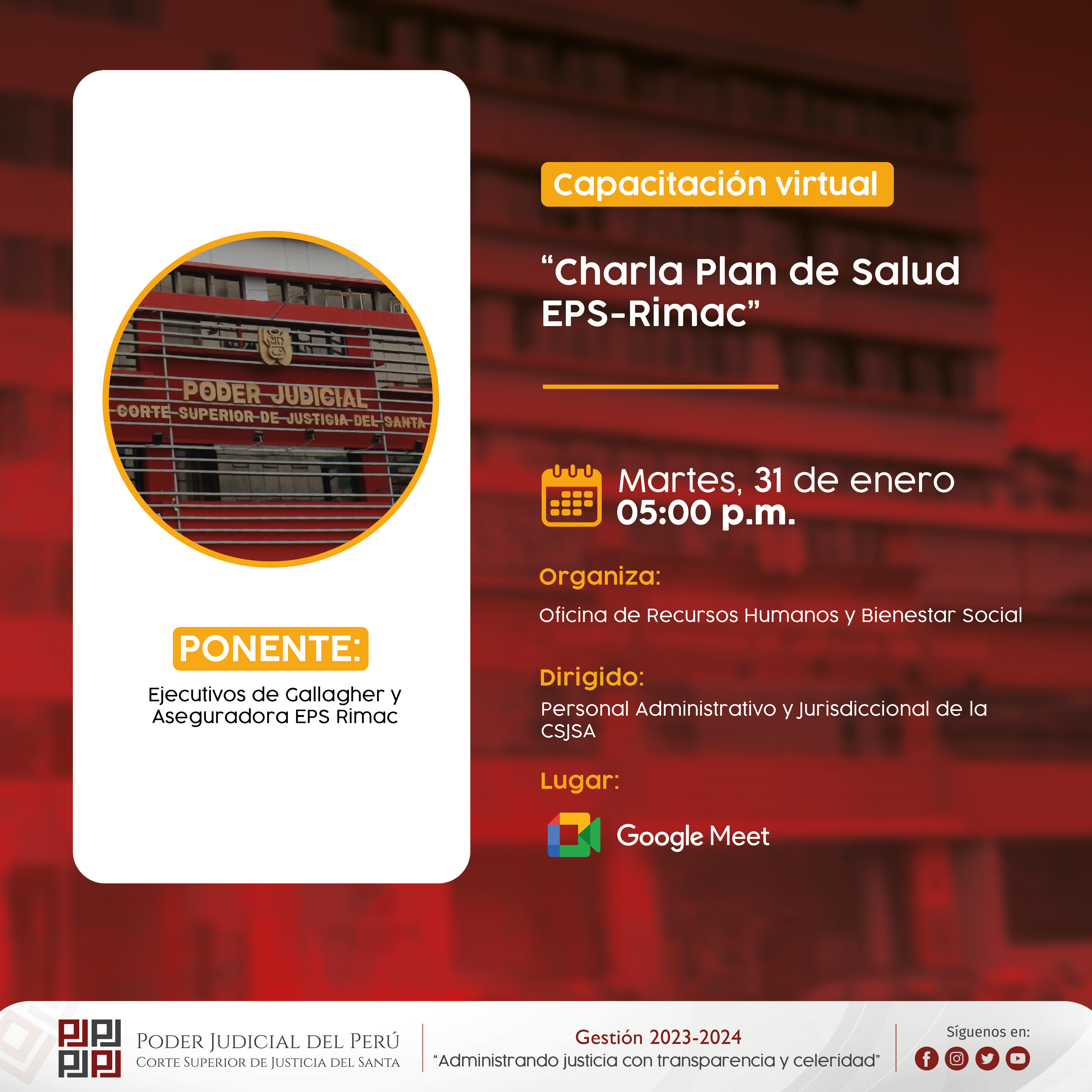 Detalle del Evento/Capacitación | Corte Superior de Justicia del Santa ...