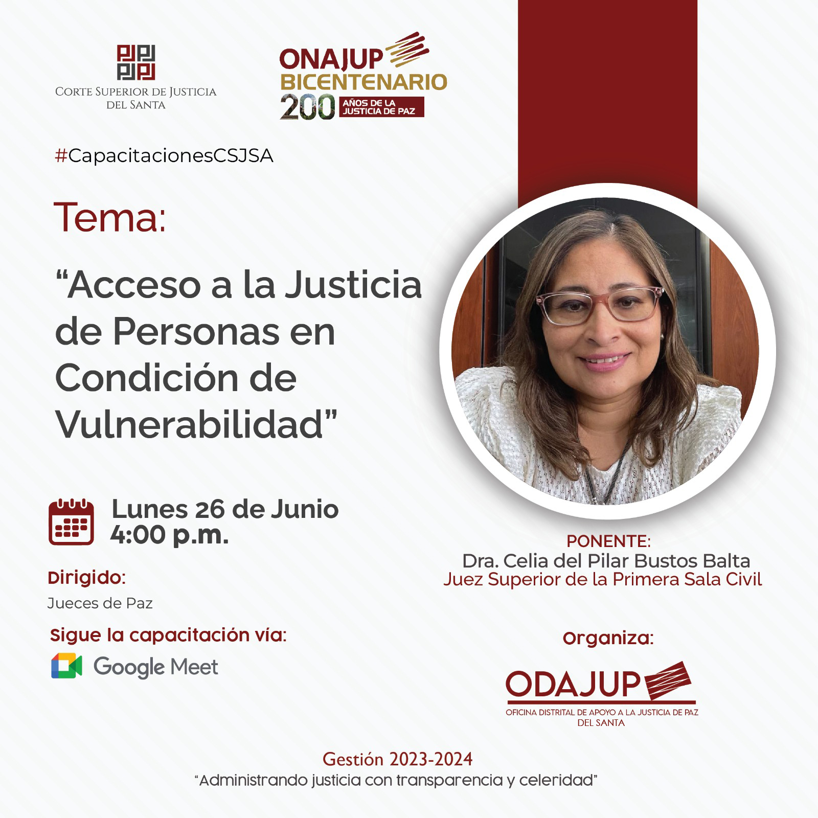 ACCESO A LA JUSTICIA DE PERSONAS EN CONDICION DE VULNERABILIDAD
