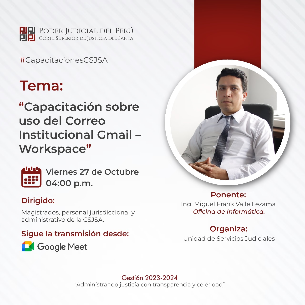 USO DEL CORREO INSTITUCIONAL GMAIL - WORKSPACE