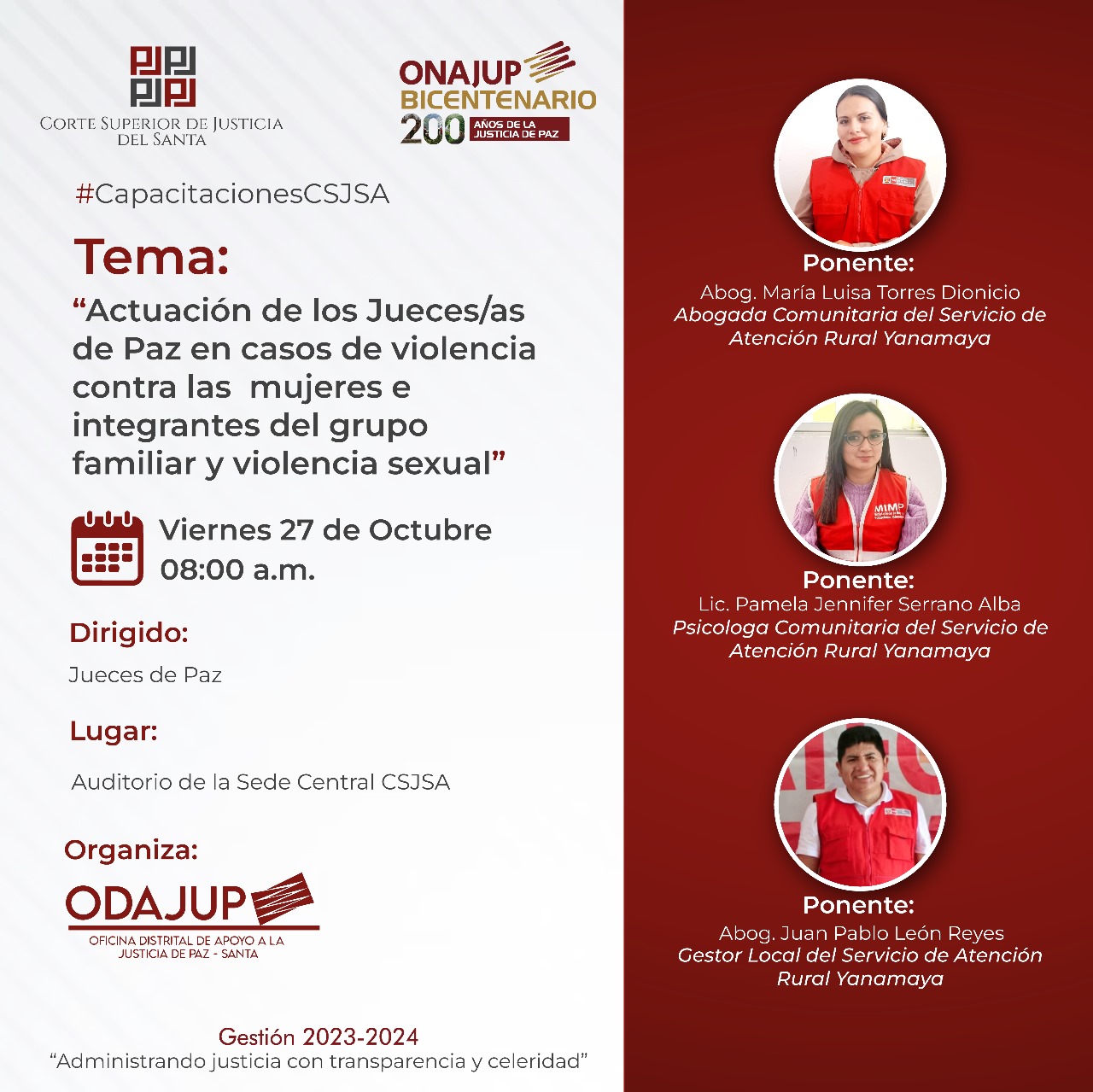 ACTUACIÓN DE LOS JUECES/AS DE PAZ EN CASOS DE VIOLENCIA CONTRA LAS MUJERES E INTEGRANTES DEL GRUPO FAMILIAR Y VIOLENCIA SEXUAL