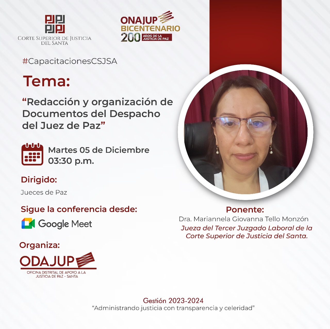REDACCIÓN Y ORGANIZACIÓN DE DOCUMENTOS DEL DESPACHO DEL JUEZ DE PAZ