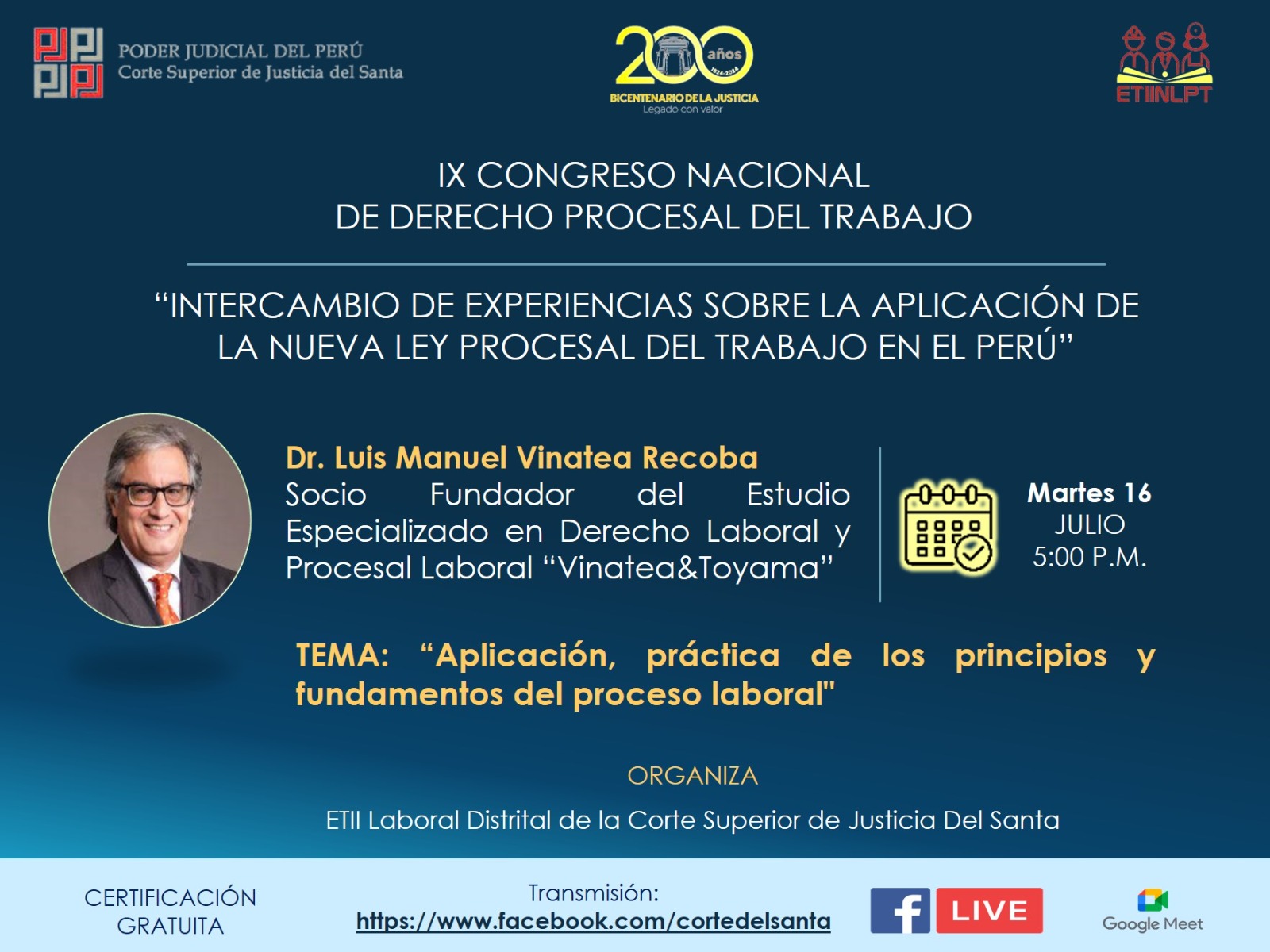 Aplicación, práctica de los principios y fundamentos del proceso laboral